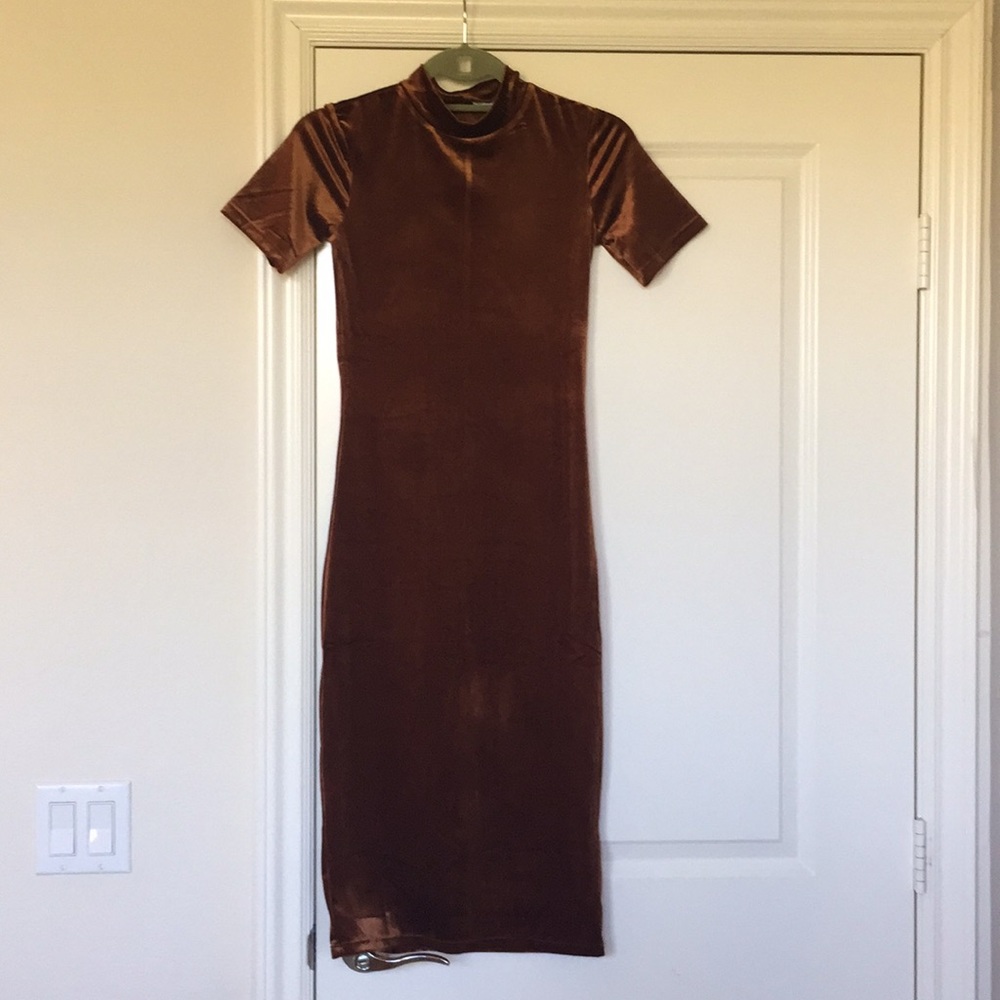 ZARA burnt orange velvet dress